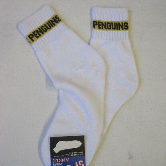 PITTSBURGH PENGUINS Socks Mens Sz 10-13 Ankle NEW - Picture 1 of 3